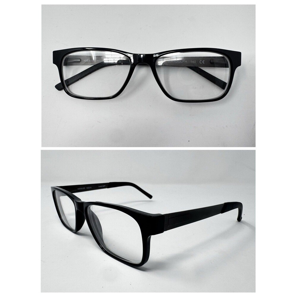 Randolph Keesler Eyeglass Frames Black Rectangle Japan 52-15-140